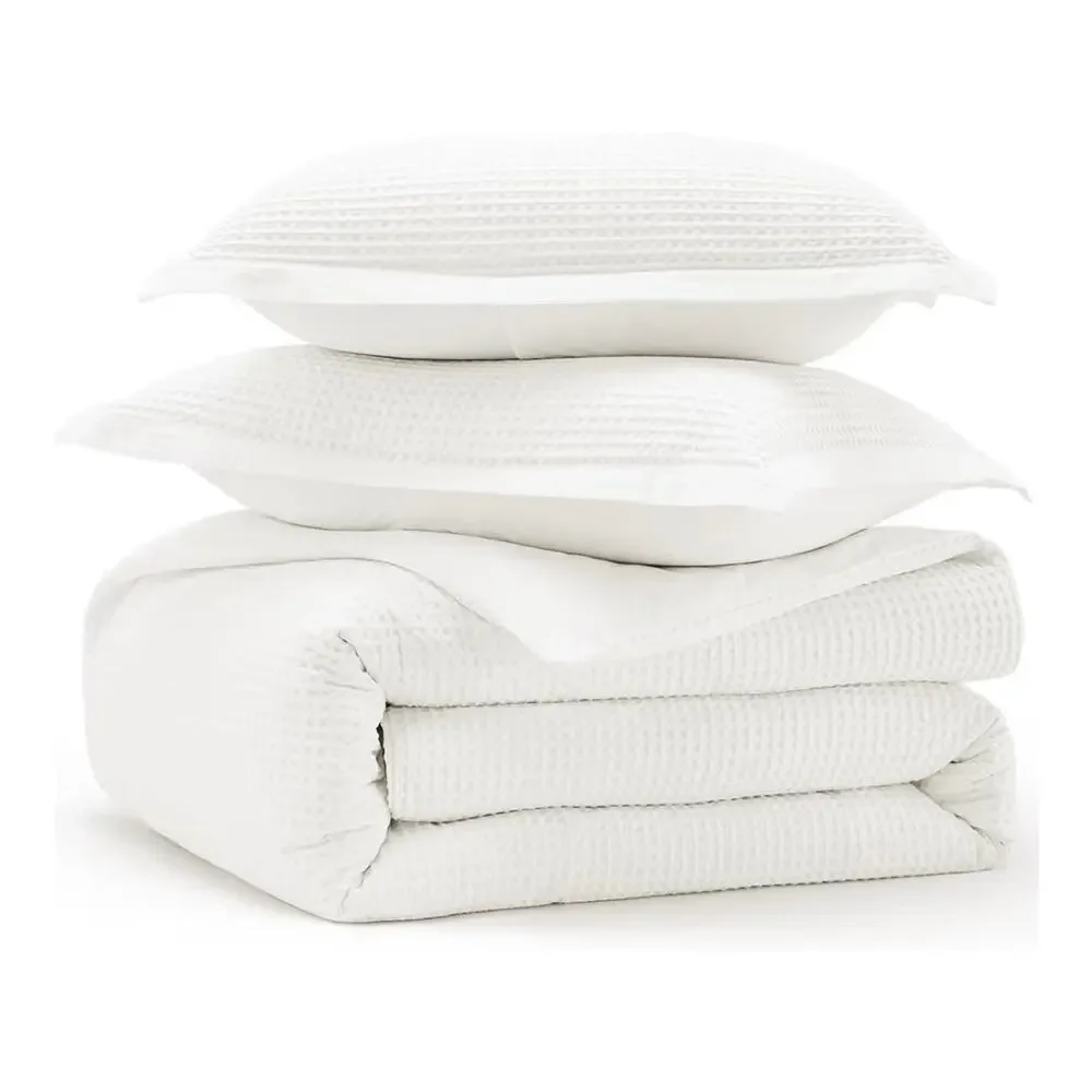Bedsure Coconut Waffle Pattern King Duvet and Pillow Case Set NIB